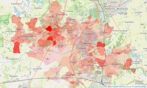 Heatmap of property prices in Abingdon