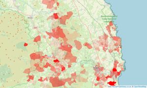 Heatmap of property prices in Alnwick