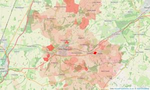 Heatmap of property prices in Alresford