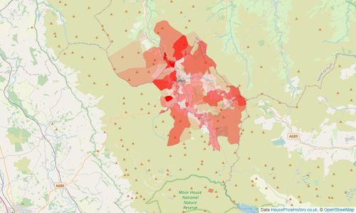 Heatmap of property prices in Alston