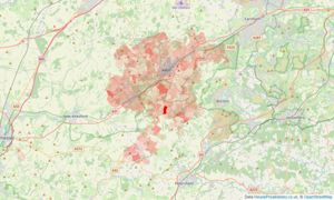 Heatmap of property prices in Alton