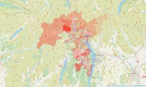 Heatmap of property prices in Near Sawrey, Ambleside