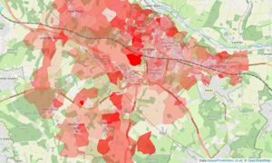 Heatmap of property prices in Station Road, Amersham