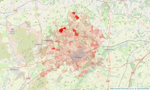 Heatmap of property prices in Andover