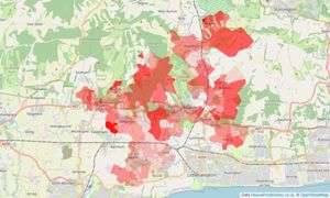 Heatmap of property prices in Ford, Arundel