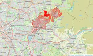 Heatmap of property prices in Ashton-under-lyne