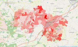 Heatmap of property prices in Attleborough