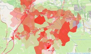 Heatmap of property prices in Axbridge