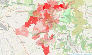 Heatmap of property prices in Bakewell