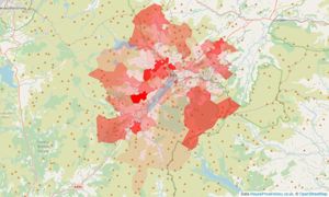 Heatmap of property prices in Bala