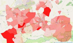 Heatmap of property prices in Bampton