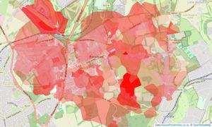 Heatmap of property prices in Woodmansterne, Banstead