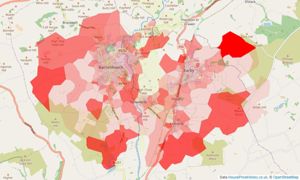 Heatmap of property prices in Barnoldswick