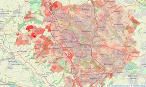 Heatmap of property prices in Barnsley