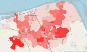 Heatmap of property prices in Barrow-upon-humber