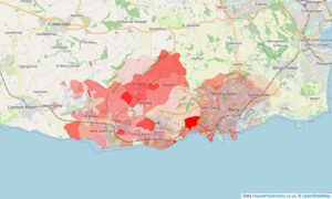 Heatmap of property prices in Barry