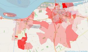 Heatmap of property prices in Barton-upon-humber