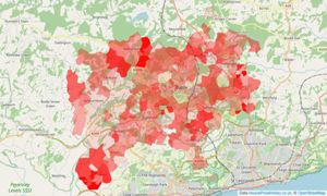 Heatmap of property prices in Battle