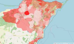 Heatmap of property prices in Beaumaris