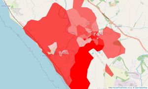 Heatmap of property prices in Beckermet