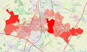 Heatmap of property prices in Bedworth