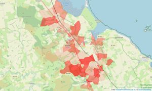 Heatmap of property prices in Belford