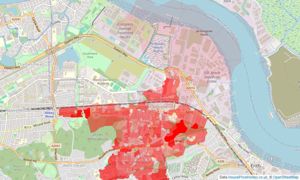 Heatmap of property prices in Belvedere