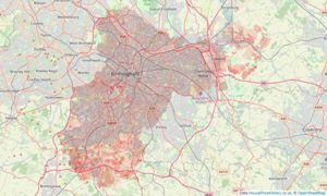 Heatmap of property prices in Balsall Heath, Birmingham