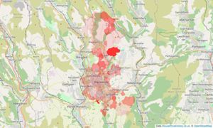 Heatmap of property prices in Pontllanfraith, Blackwood