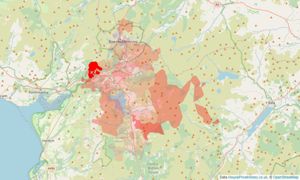 Heatmap of property prices in Blaenau Ffestiniog