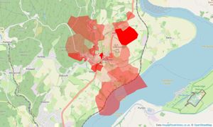 Heatmap of property prices in Blakeney