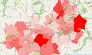 Heatmap of property prices in Boncath