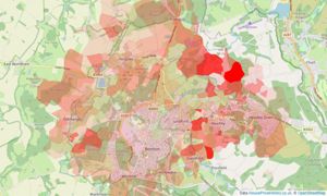 Heatmap of property prices in Bordon