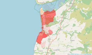 Heatmap of property prices in Borth