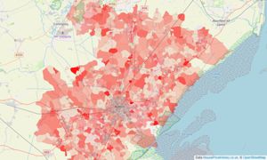 Heatmap of property prices in Boston