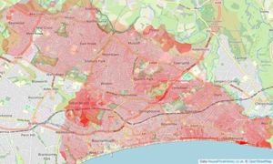 Heatmap of property prices in Hill Avenue, Bournemouth