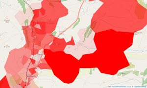 Heatmap of property prices in Bow Street