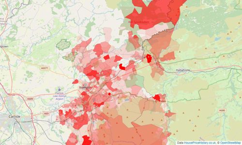 Heatmap of property prices in Brampton