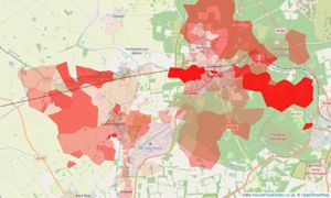 Heatmap of property prices in Brandon