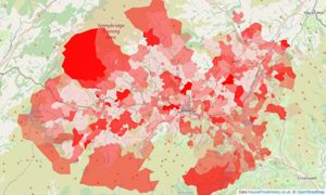 Heatmap of property prices in Llanfrynach, Brecon