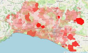 Heatmap of property prices in Bridport