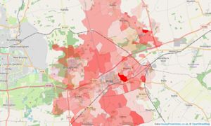 Heatmap of property prices in Brigg