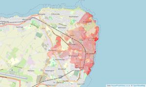 Heatmap of property prices in Broadstairs