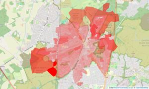 Heatmap of property prices in Broadstone