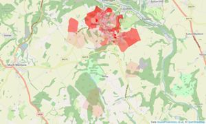 Heatmap of property prices in Broseley