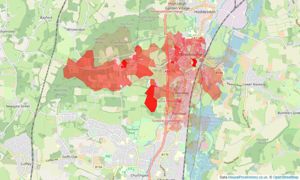 Heatmap of property prices in Broxbourne