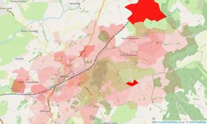 Heatmap of property prices in Bruton