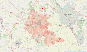 Heatmap of property prices in Buckingham