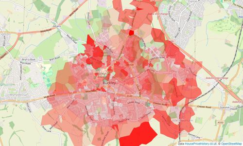 Heatmap of property prices in Buckley