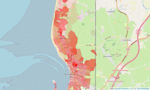 Heatmap of property prices in Burnham-on-sea